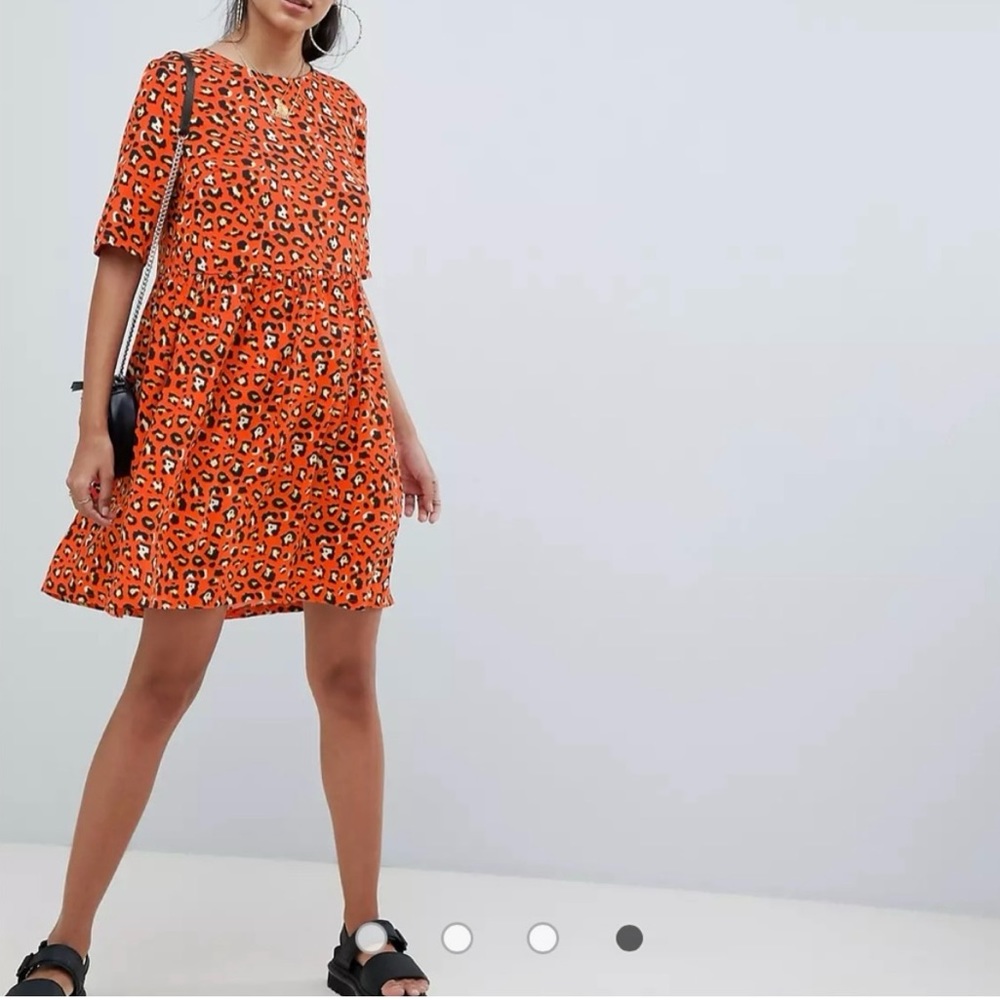 ASOS Design Leopard Print Babydoll Dress